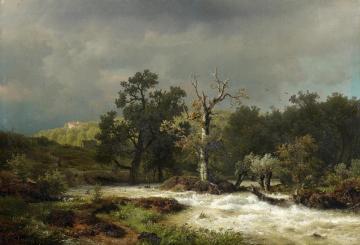 Course Of A River In Hesse, Before The Tempest Artwork by Andreas Achenbach