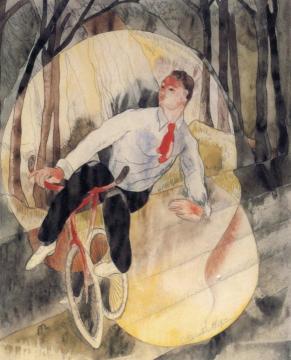 In Vaudeville, the Bicycle Rider Artwork by Charles Demuth