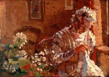 The Artist's Mother At Lecon Hall Artwork by Harold Gilman