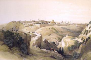 Jerusalem from the Road Leading to Bethany Artwork by David Roberts