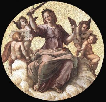 Justice (ceiling tondo) (Stanza della Segnatura) Artwork by Raphael