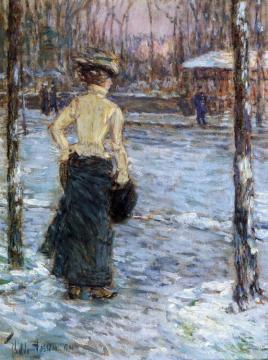 Winter, Central Park Artwork by Frederick Childe Hassam