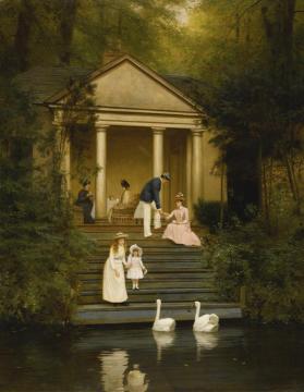 Feeding The Swans Artwork by Edith Hayllar