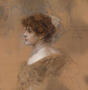 Portrait Of A Young Woman Artwork by Eduard Veith