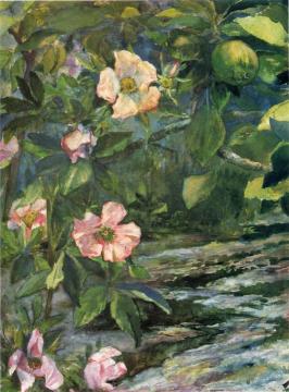 Wild Roses Artwork by John La Farge
