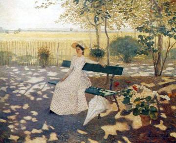 Woman Sitting with a Parasol Artwork by Aristide Maillol