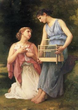 The Dove Fanciers Artwork by Elizabeth Jane Gardner Bouguereau