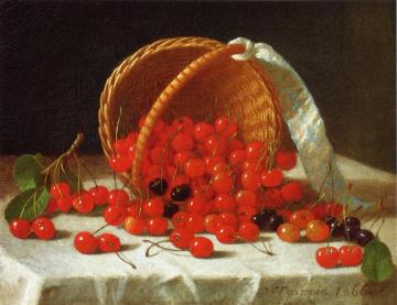 Cherries Spilling from a Basket Artwork by John F. Francis