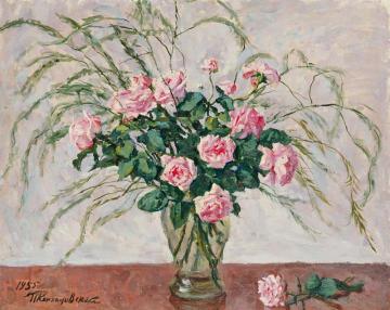 Roses and asparagus Artwork by Pyotr Konchalovsky