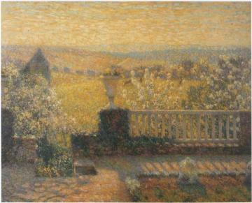 Terrace in Springtime Artwork by Henri Le Sidaner