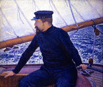 Paul Signac (at the helm of the Olympia) Artwork by Theo van Rysselberghe