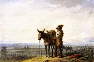 Old Bill Burrows, A Free Trapper Artwork by Alfred Jacob Miller