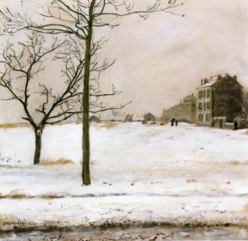 Montmartre under the Snow Artwork by Jean-François Raffaëlli