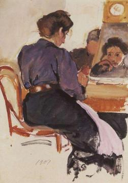 Self portrait Artwork by Zinaida Serebriakova