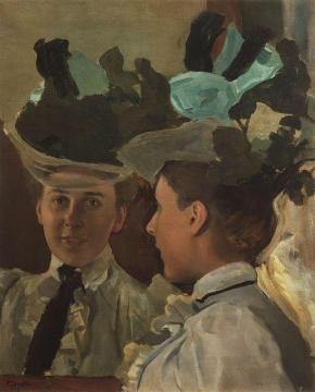 Lady at the Mirror Artwork by Konstantin Somov