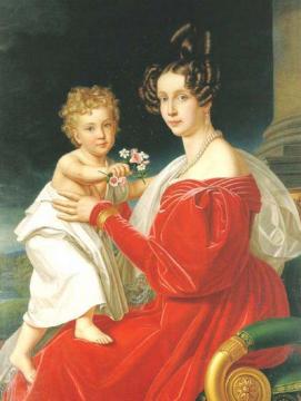Princess Sophie Of Bavaria With Her Son, Franz Joseph, Later Empe Artwork by Joseph Karl Stieler