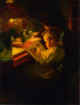 Mother and Daughter Reading Artwork by Jean Mannheim