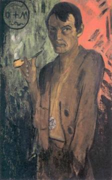 Selbstbildnis mit Pentagramm Artwork by Otto Mueller