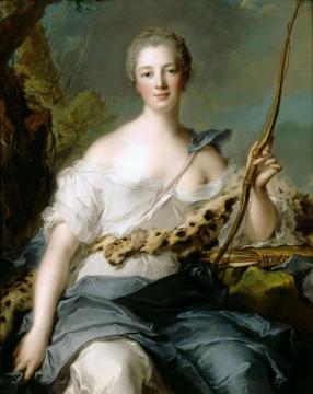 Jeanne-antoinette Poisson, Marquise De Pompadour, As Diana The Huntress Artwork by Jean-Marc Nattier