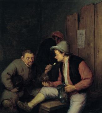 Peasants Smoking and Drinking in a Tavern Artwork by Adriaen van Ostade
