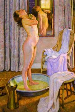 Girl In Bath Artwork by Theo van Rysselberghe