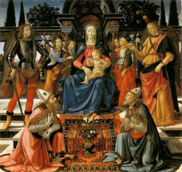 Madonna And Child Enthroned With Saints Artwork by Domenico Ghirlandaio