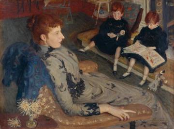 Mrs Cyprian Williams And Her Two Little Girls Artwork by Philip Wilson Steer