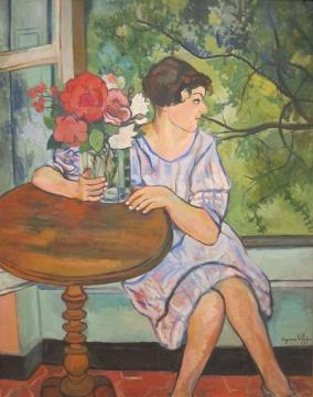 Young Girl In Front Of A Window Artwork by Suzanne Valadon