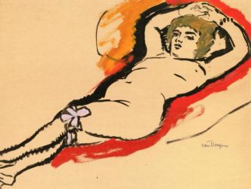 Reclining Nude Artwork by Kees Van Dongen