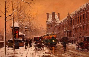 Quai Du Louvre In Winter Artwork by Edouard Léon Cortes