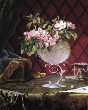 Still Life with Apple Blossoms in a Nautilus Shell Artwork by Martin Johnson Heade
