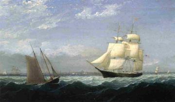 Ships in Boston Harbor Artwork by Fitz Hugh Lane