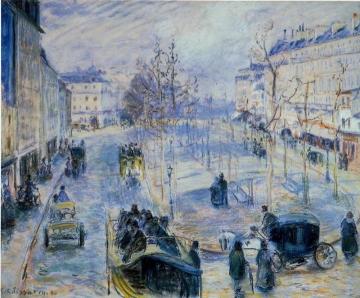 Boulevard de Clichy, Winter, Sunlight Effect Artwork by Camille Pissarro