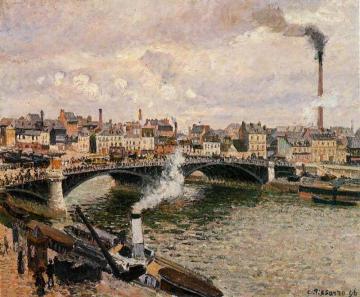 Morning, Overcast Day, Rouen Artwork by Camille Pissarro