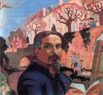 Self-portrait With His Family In Front Of Their House Artwork by Maurice Denis