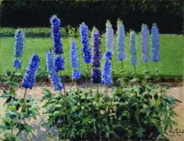 Delphiniums In The Garden Artwork by Igor Grabar