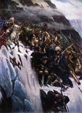 Suvorov Crossing The Alps Artwork by Vasili Ivanovich Surikov