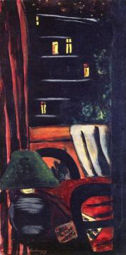 View Of Rue Des Marronniers At Night Artwork by Max Beckmann