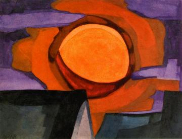 November Moon Artwork by Oscar Bluemner