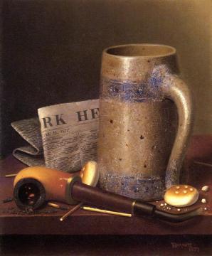 Still Life With Mug, Pipe And New York Herald Artwork by William Michael Harnett