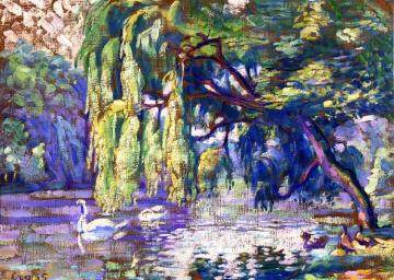 Family of Swans Artwork by Henri Edmond Cross