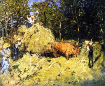 Haymaking Artwork by Pierre Eugène Montézin