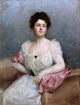 Portrait of a lady Artwork by Raimundo de Madrazo y Garreta