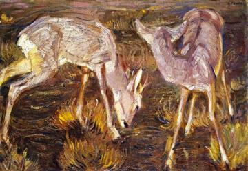 Deer at Dusk Artwork by Franz Marc