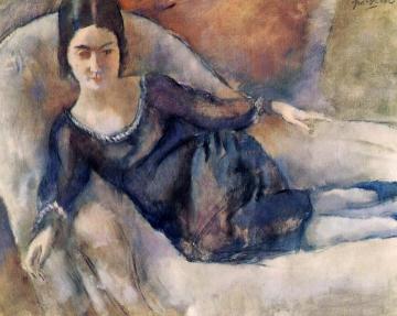 Lady on a Sofa Artwork by Jules Pascin