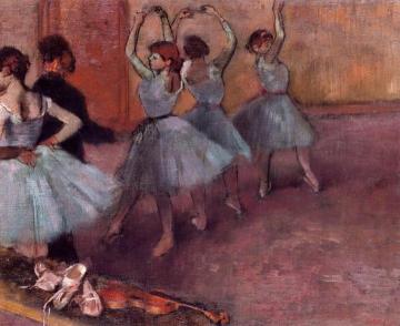 Dancers in Light Blue Artwork by Edgar Degas