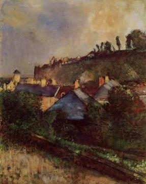 Houses at the Foot of a Cliff Artwork by Edgar Degas