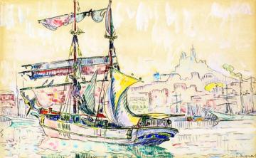Marseille, Sailboat Artwork by Paul Signac