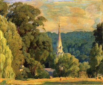 Stockton Steeple Artwork by Daniel Garber