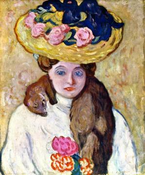Young Woman With Flowered Hat Artwork by Louis Valtat